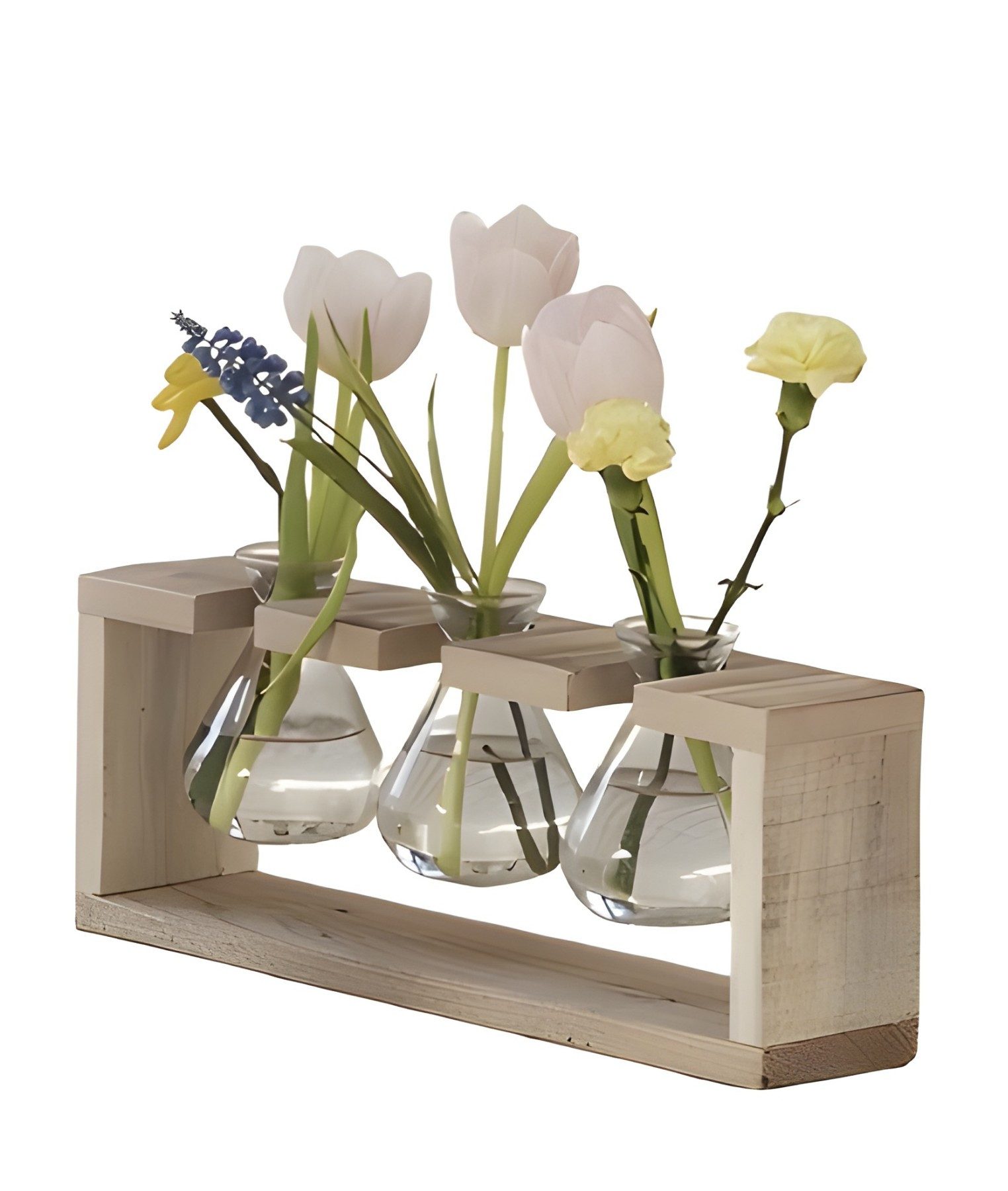 Dekoleidenschaft Tischvase mit Vasenhalter "Wood" aus günstig online kaufen