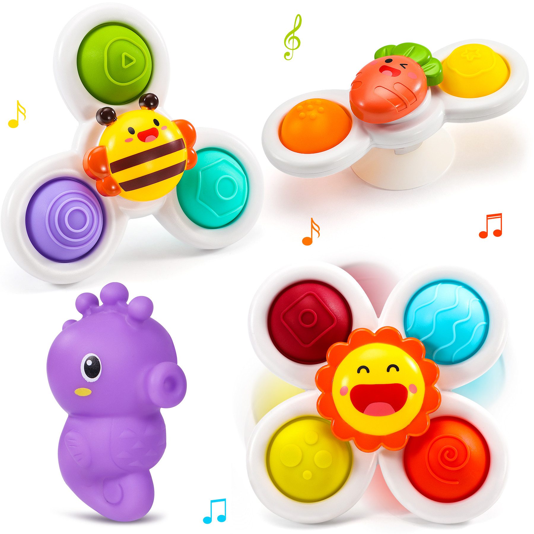 POPOLIC Greifspielzeug Saugnapf-Kreisel Spielzeug – Lernspielzeug für Babys günstig online kaufen