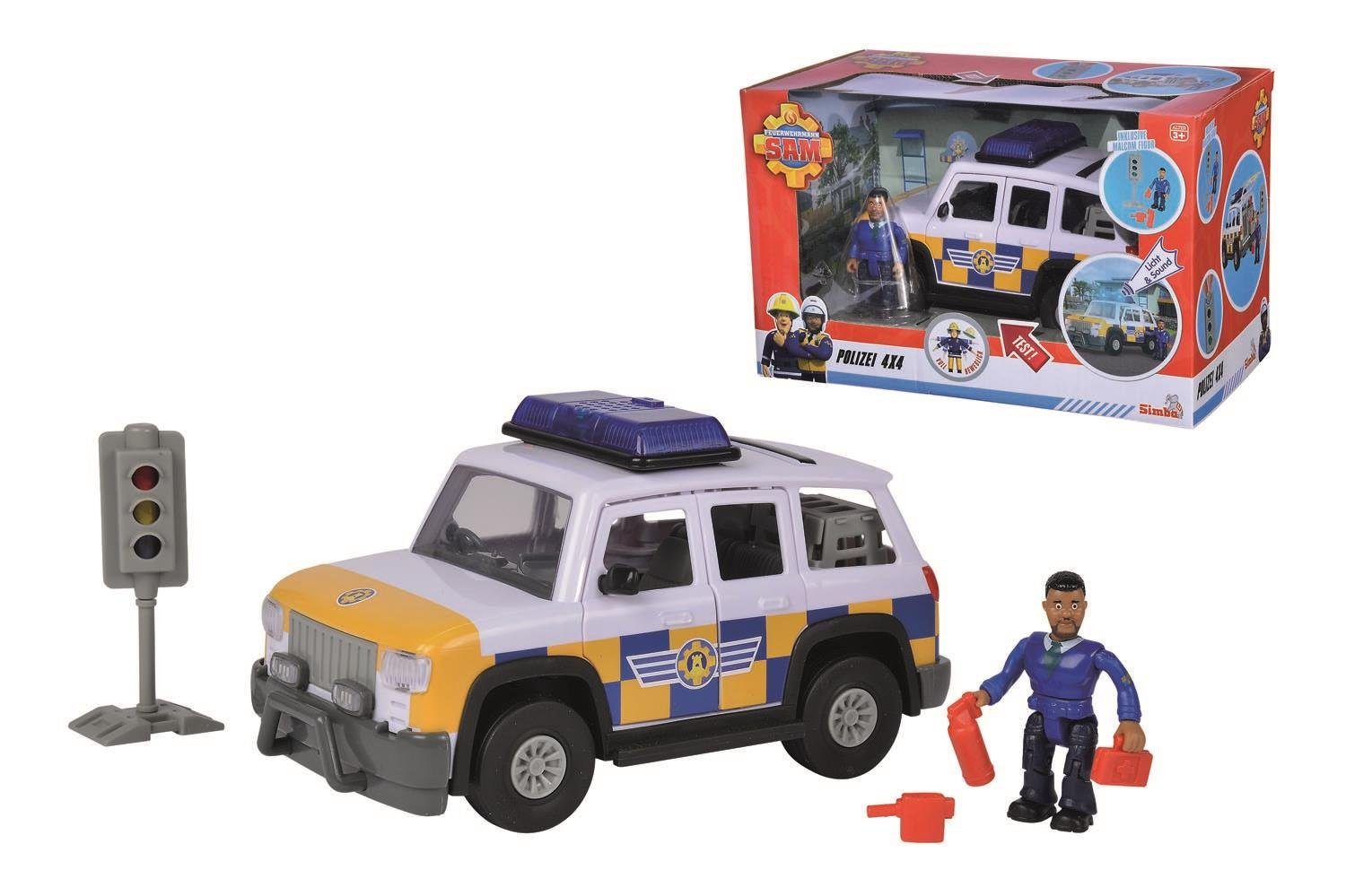 SIMBA Spielzeug-Polizei Simba 109251096 - Sam Polizeiauto 4x4 mit Figur