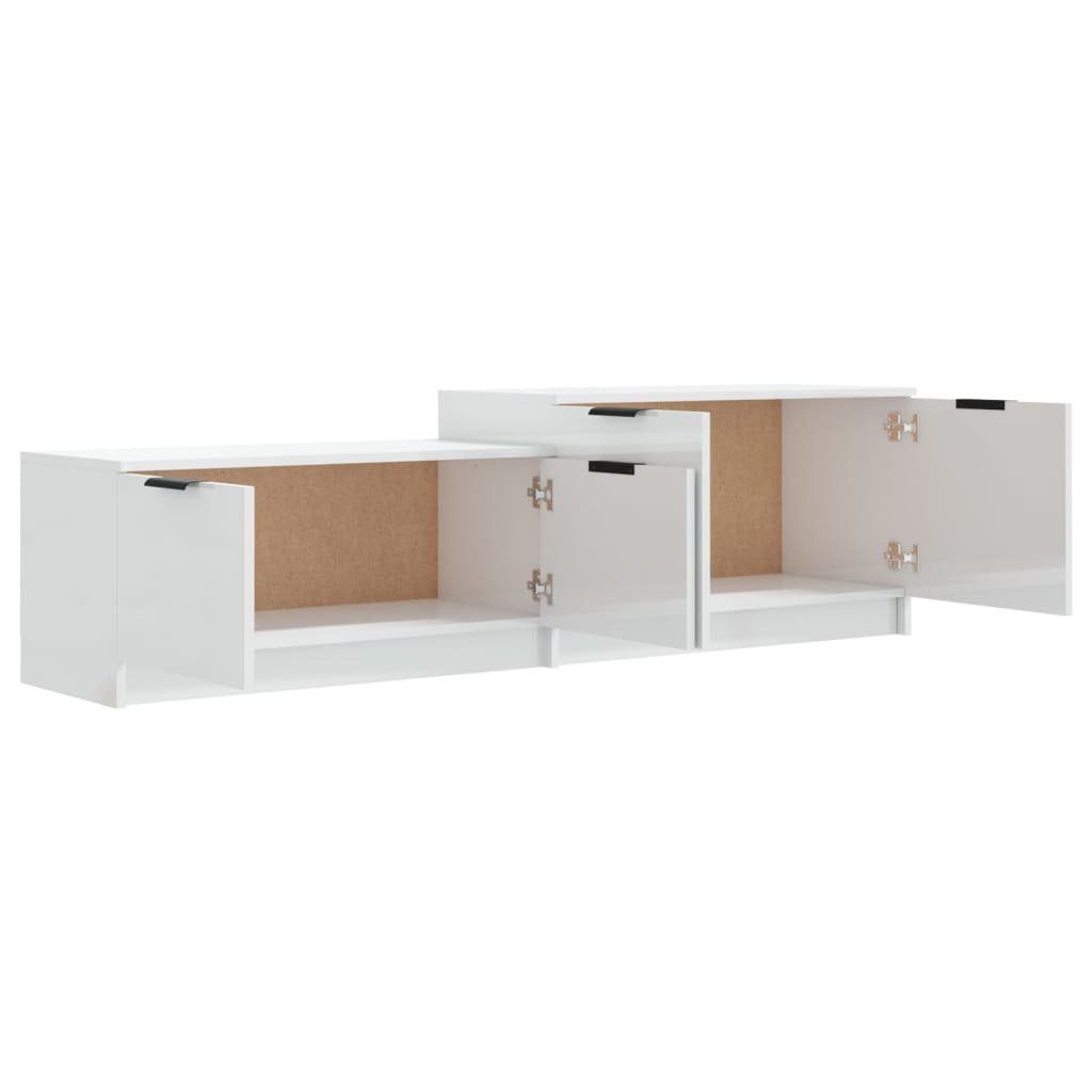 158,5x36x45 vidaXL Fernse Hochglanz-Weiß cm TV-Schrank Lowboard TV-Schrank Holzwerkstoff