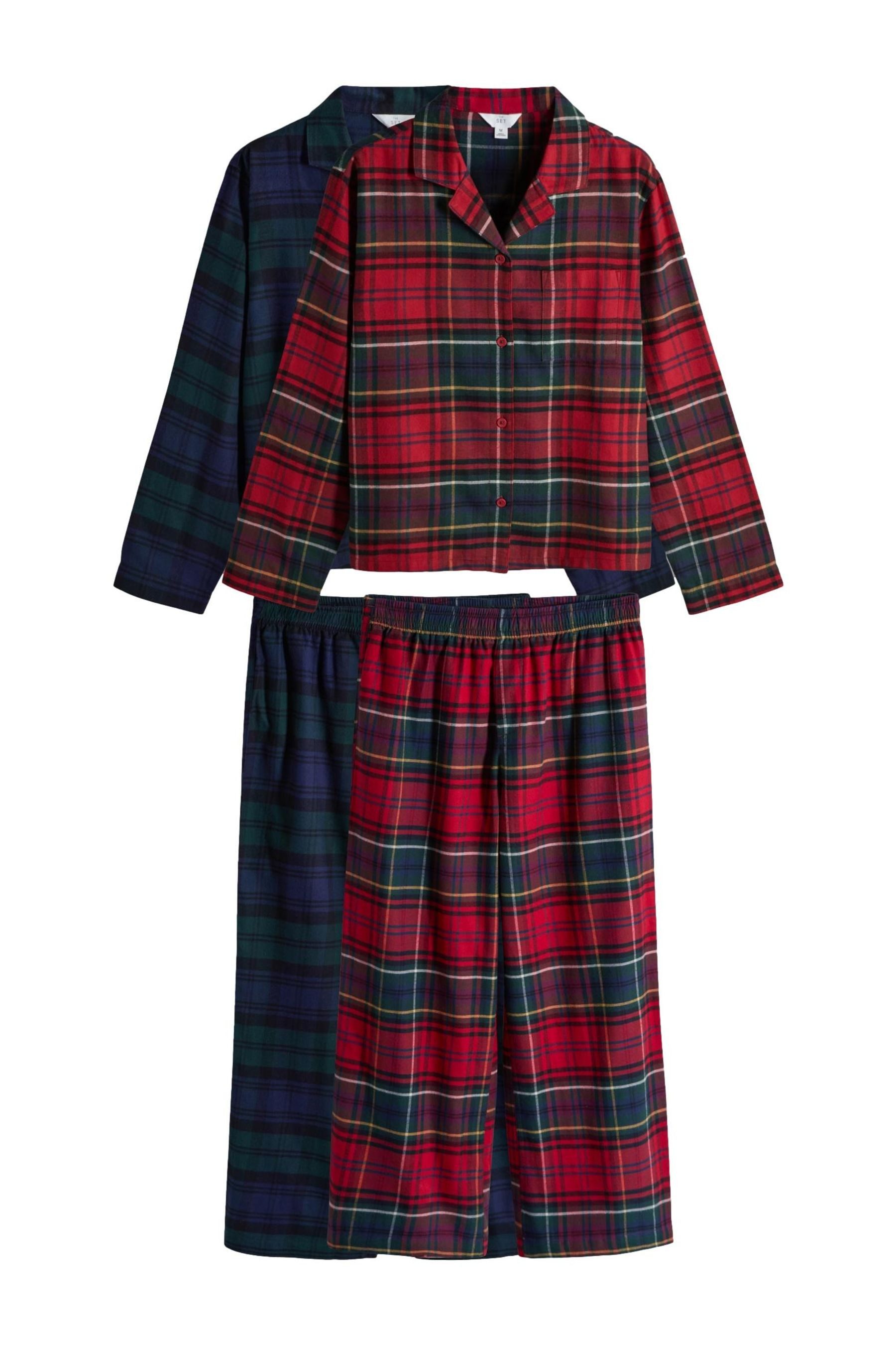 The Set Pyjama The Set Karo-Flanellschlafanzug, 2er-Pack (4 tlg) günstig online kaufen