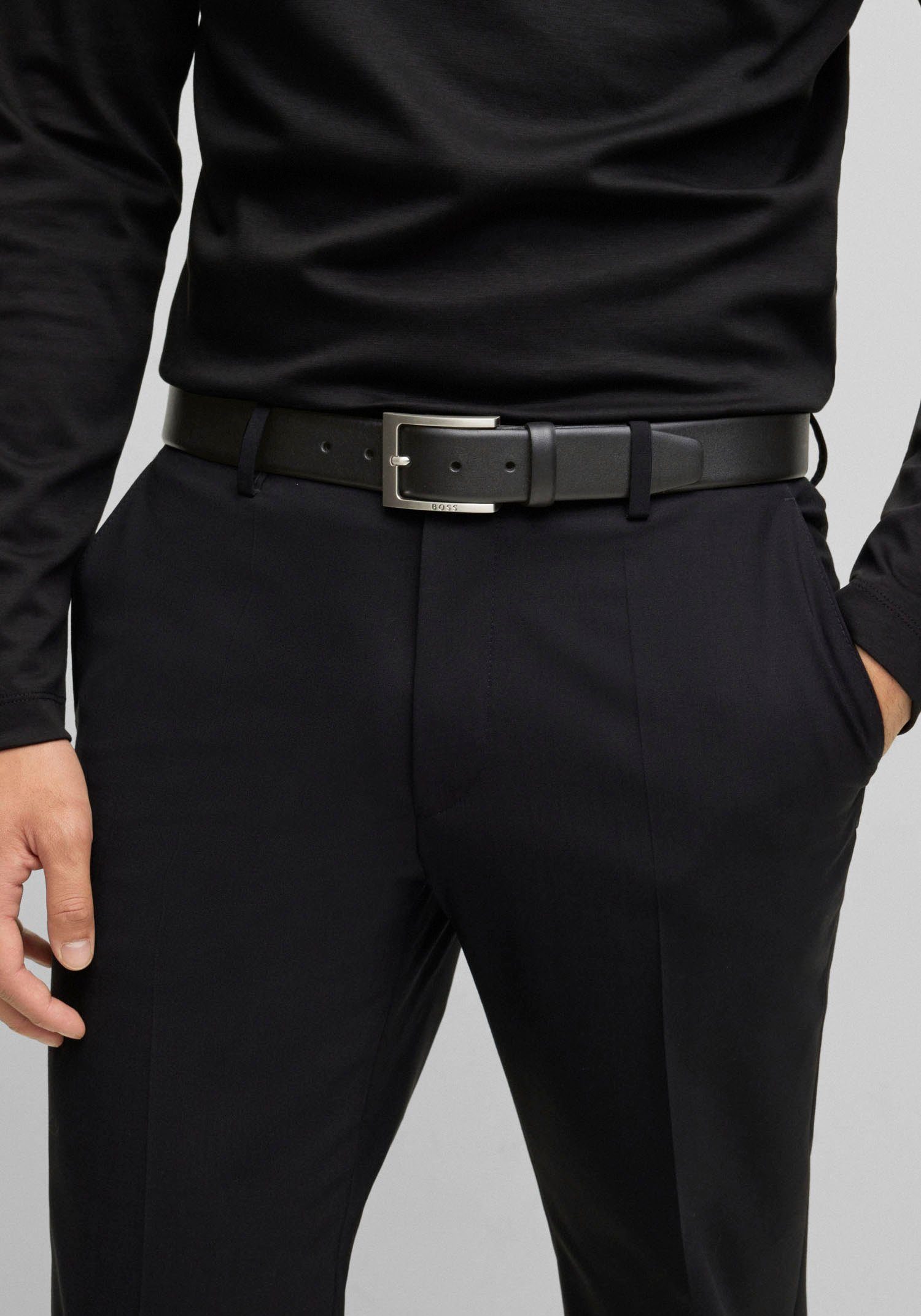 BOSS Ledergürtel aus Nappaleder mit BOSS Logo-Dornschliesse günstig online kaufen