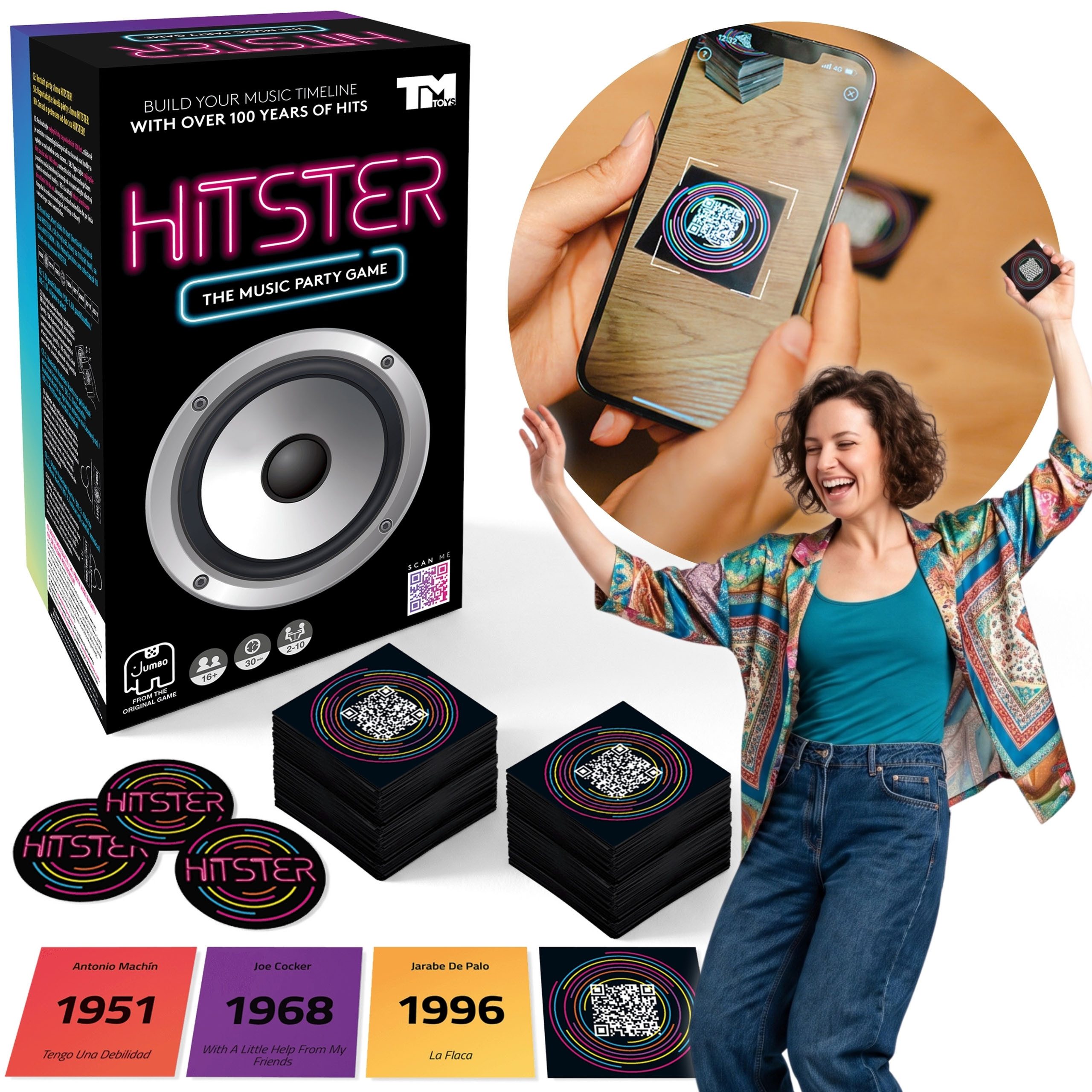 Sarcia.eu Spielesammlung Hitster Party Musikspiel, Gesellschaftsspiel, Brettspiel