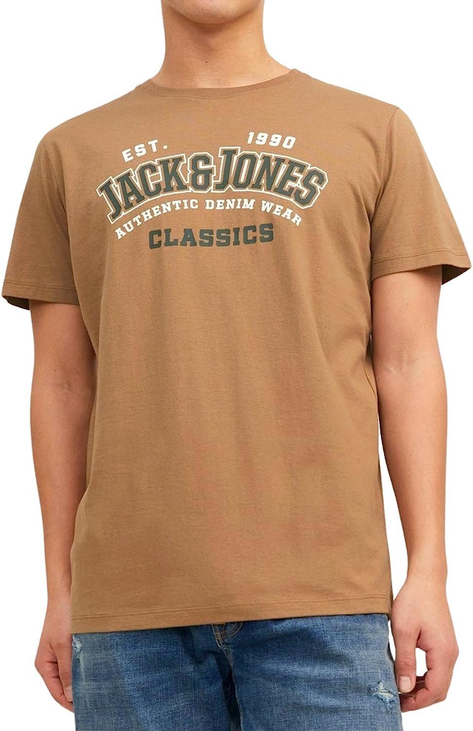 Jack Baumwolle (5er-Pack) Aufdruck, Shirts Print-Shirt Slim mit aus 5er & Mix Jones 17