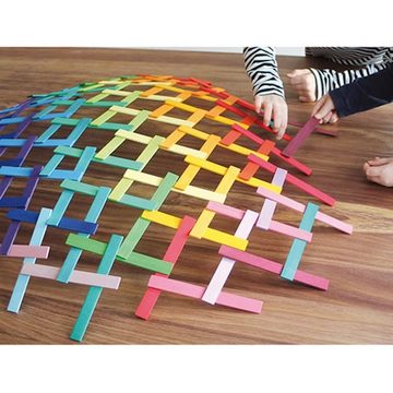 GRIMM´S Spiel und Holz Design Spielbausteine Leonardo Stäbchen 100 Stäbchen bunt Holzspielzeug