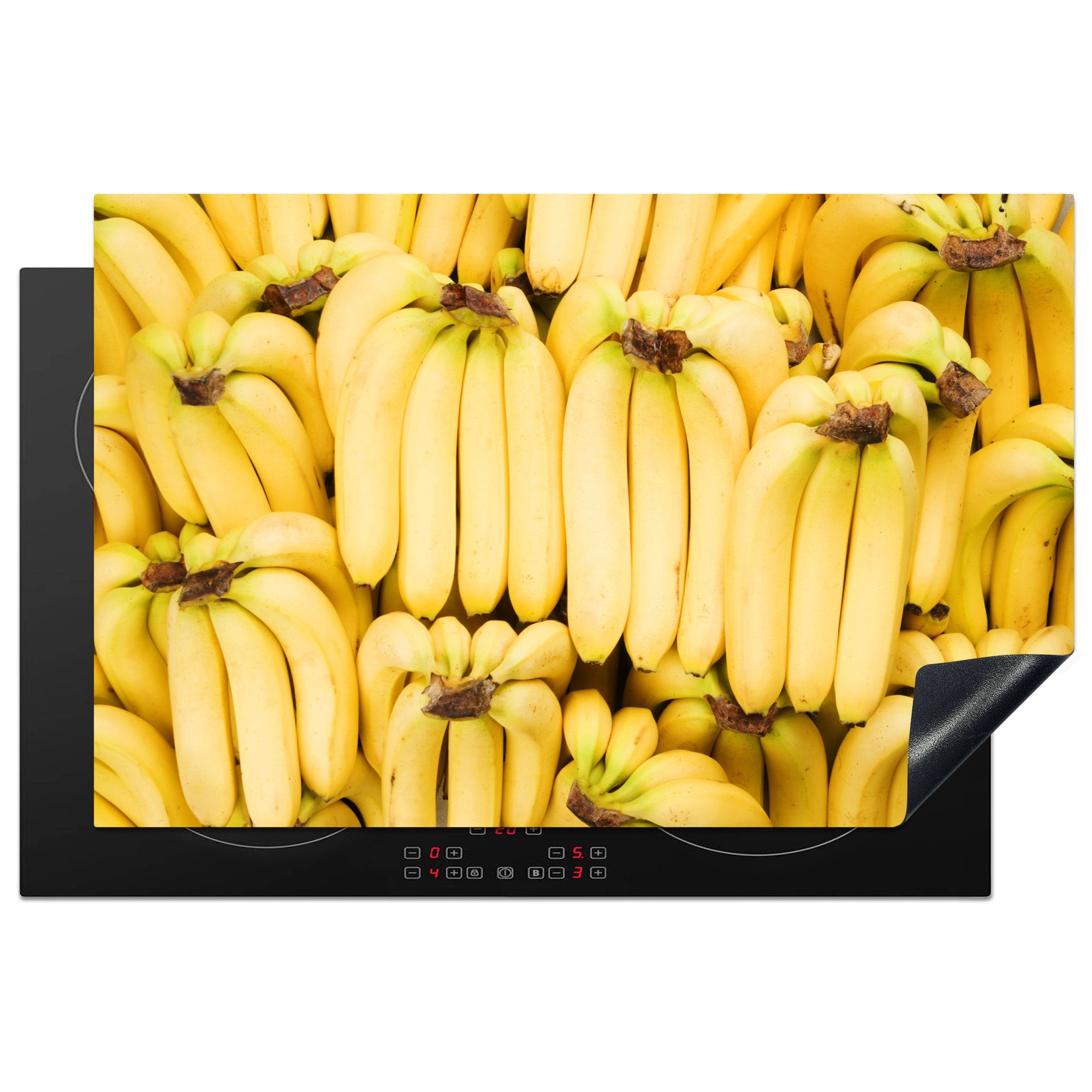 MuchoWow Herdblende-/Abdeckplatte Ein ganzes Bündel Bananen mit verschiedenen Gelbtönen, Vinyl, (1 tlg), 81x52 cm, Induktionskochfeld Schutz für die küche, Ceranfeldabdeckung