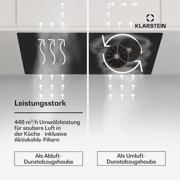 Klarstein Deckenhaube Serie CGCH3-HektorEco-52WH Hektor, Dunstabzugshaube Einbau Abluft Umluft LED Touch