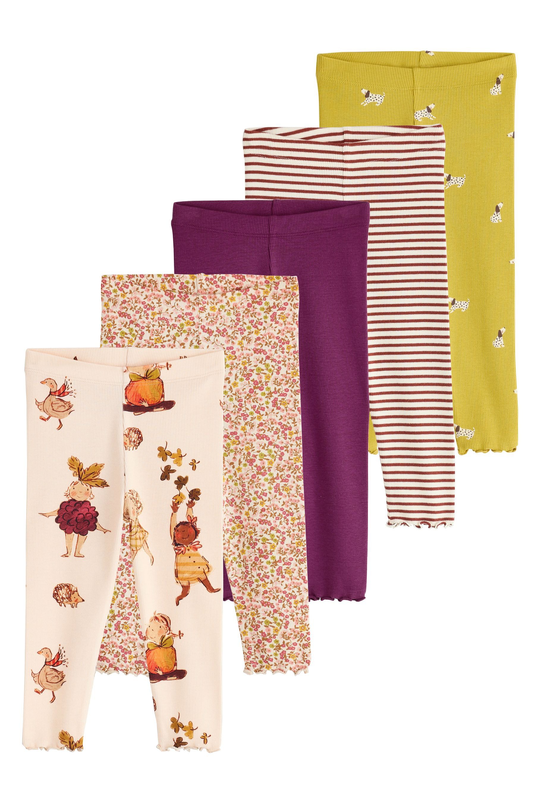 Next Leggings Gerippte Leggings im 5er-Pack (5-tlg)