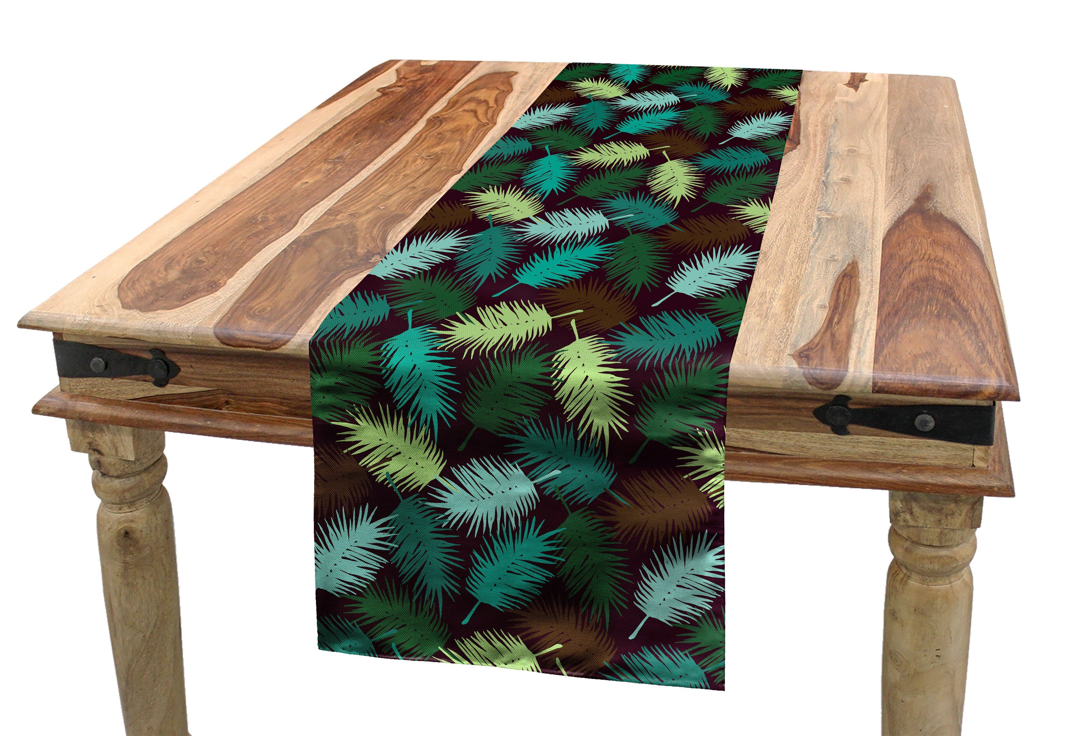 Abakuhaus Tischläufer Esszimmer Küche Tischläufer, Dekorativer Torbay Rechteckiger Palmblätter Tropisch Exotische