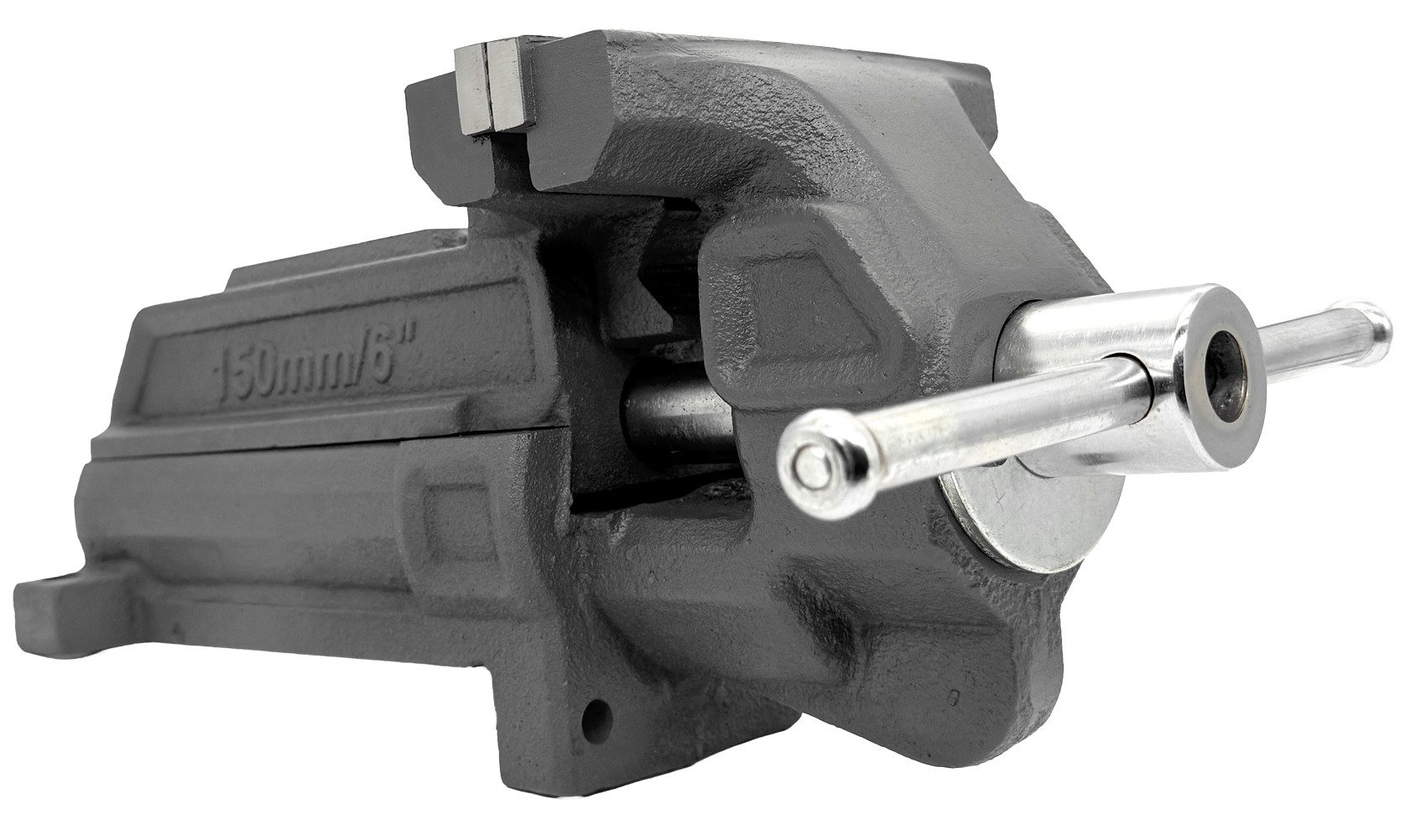 WELDINGER Schraubstock professional Schraubstock 150 mm fixe Basis mit Rohrspannbacken, 1-St., 150 mm Backenbreite, extrem belastbar, geriffelte Backeninnenseite