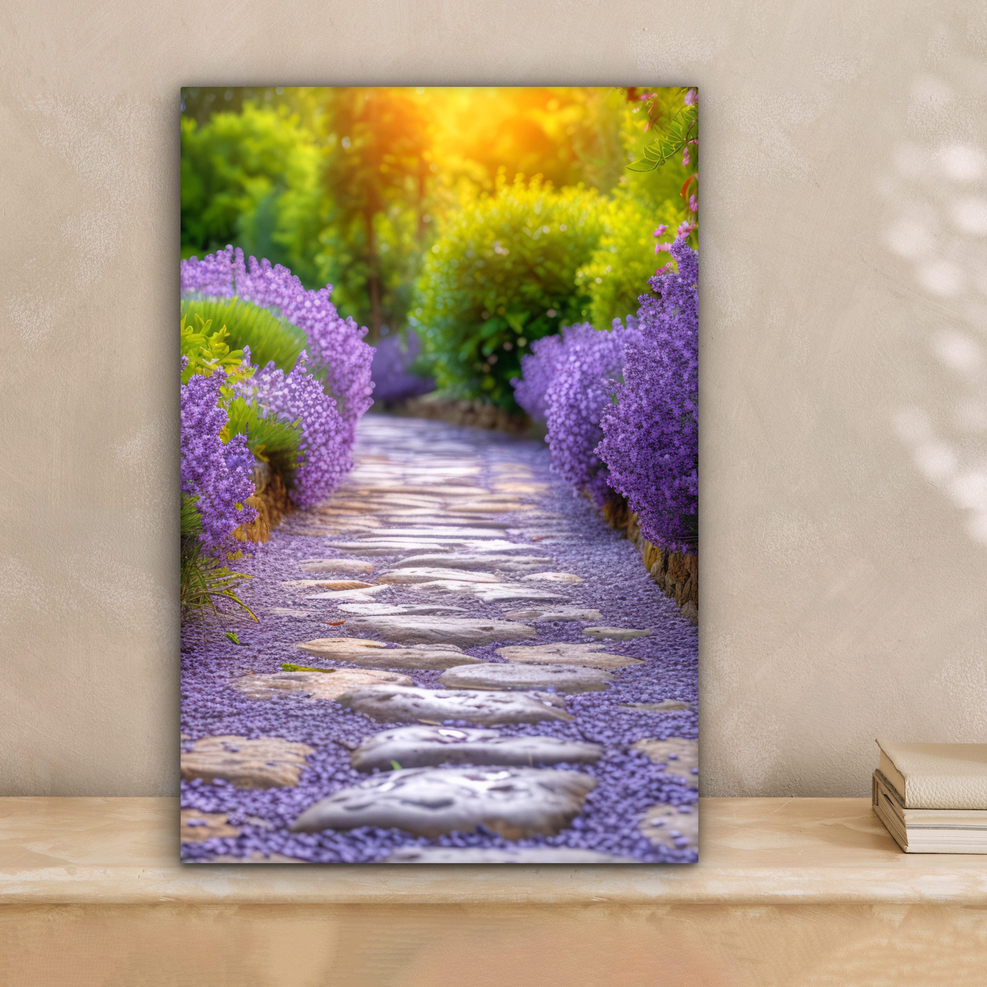 OneMillionCanvasses® Leinwandbild Blumen - Kröte - Lavendel - Garten, Fotod günstig online kaufen