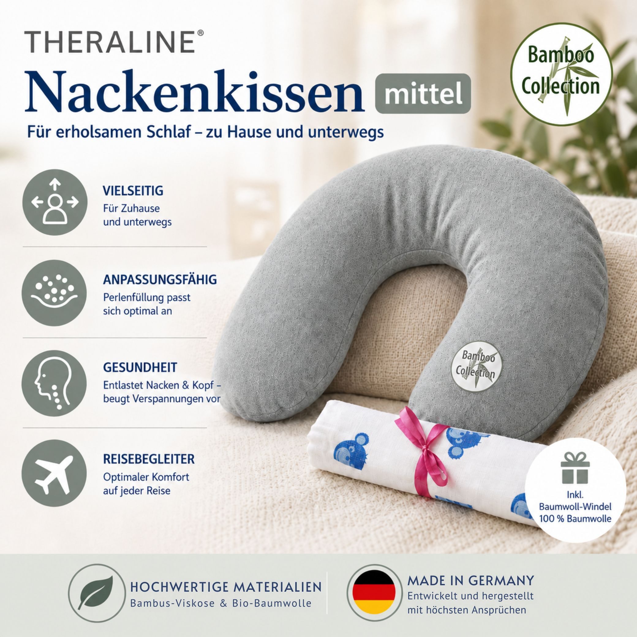 Kinderhaus Blaubaer Nackenhörnchen Nackenkissen mittel TOP