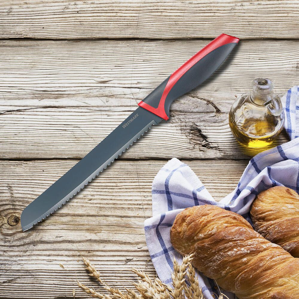 WESTMARK Brotmesser mit langer Wellenschliff-Klinge, Klingenlänge: 20 cm, mit Klingenschut, rostfrei, langlebig, solide