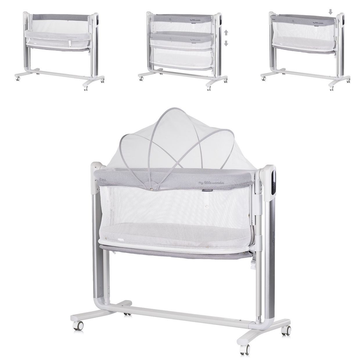Chipolino Komplettbett Babywiege elektrisch Ultima, Beistellbett Schaukelfunktion Musik Timer
