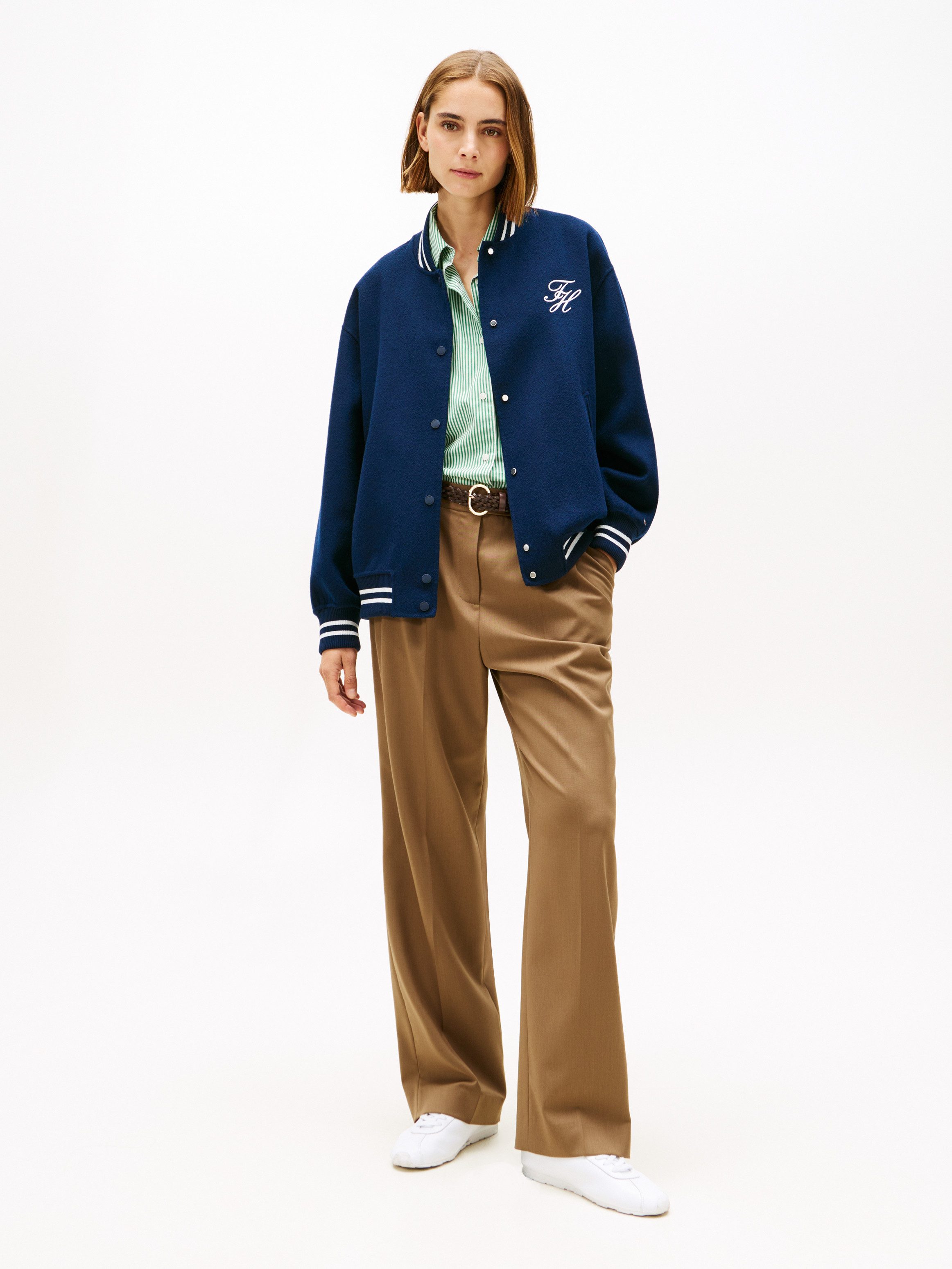 Tommy Hilfiger Bomberjacke DF WOOL VARSITY BOMBER mit Wolle