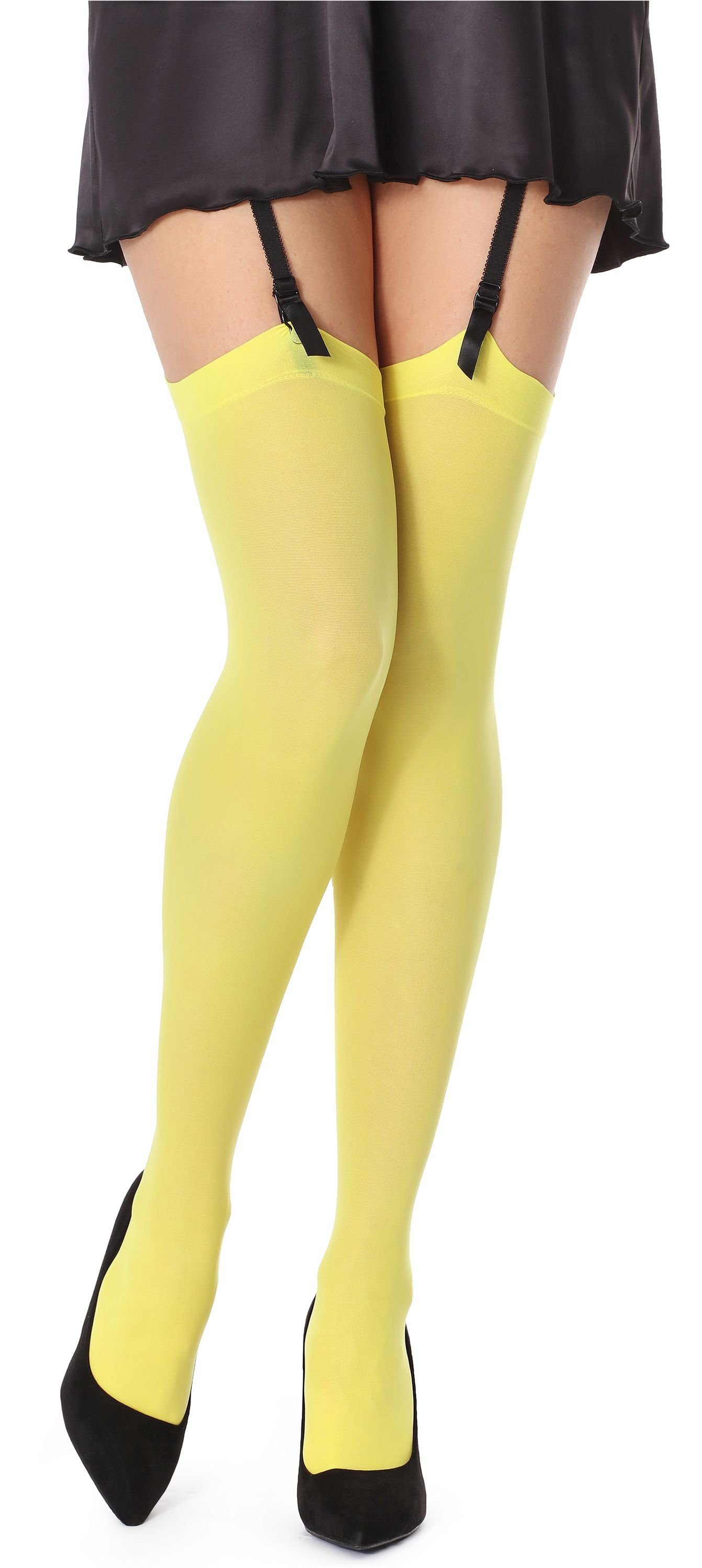 Bellivalini Halterlose Strümpfe Damen Strapsstrümpfe Mikrofaser 60 DEN BLVFI1007