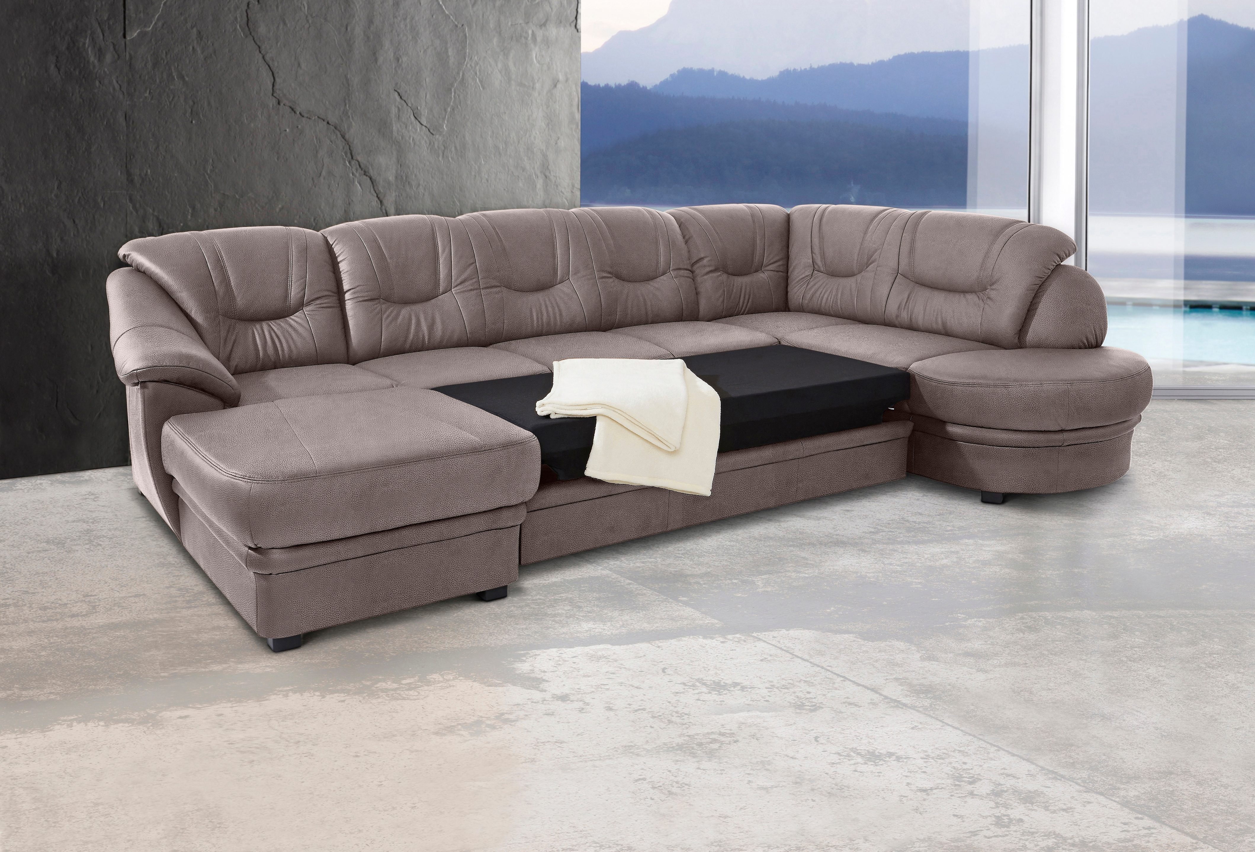 sit&more Wohnlandschaft "Savoni U-Form", wahlweise mit Bettfunktion günstig online kaufen