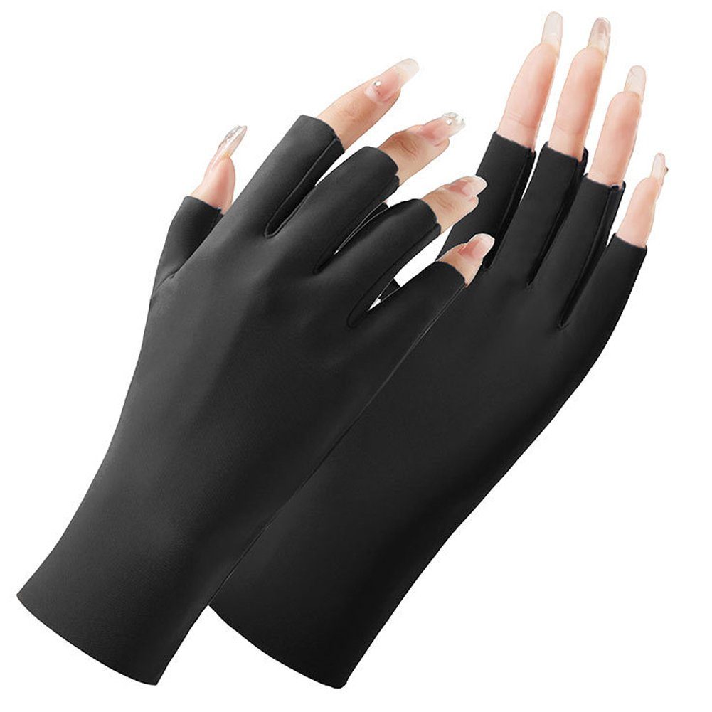 Blusmart Fahrradhandschuhe Damen-Sonnenschutz-Handschuhe, Fingerlose Handschuhe black