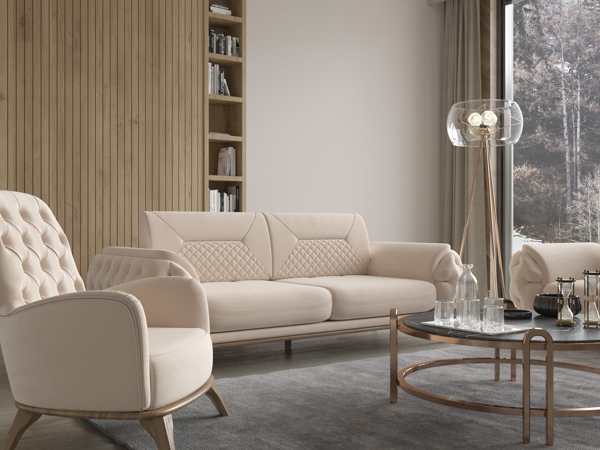 Möbeldreams Sofa Sofa-Set Ema 3-3-1 Modern Chesterfield günstig online kaufen