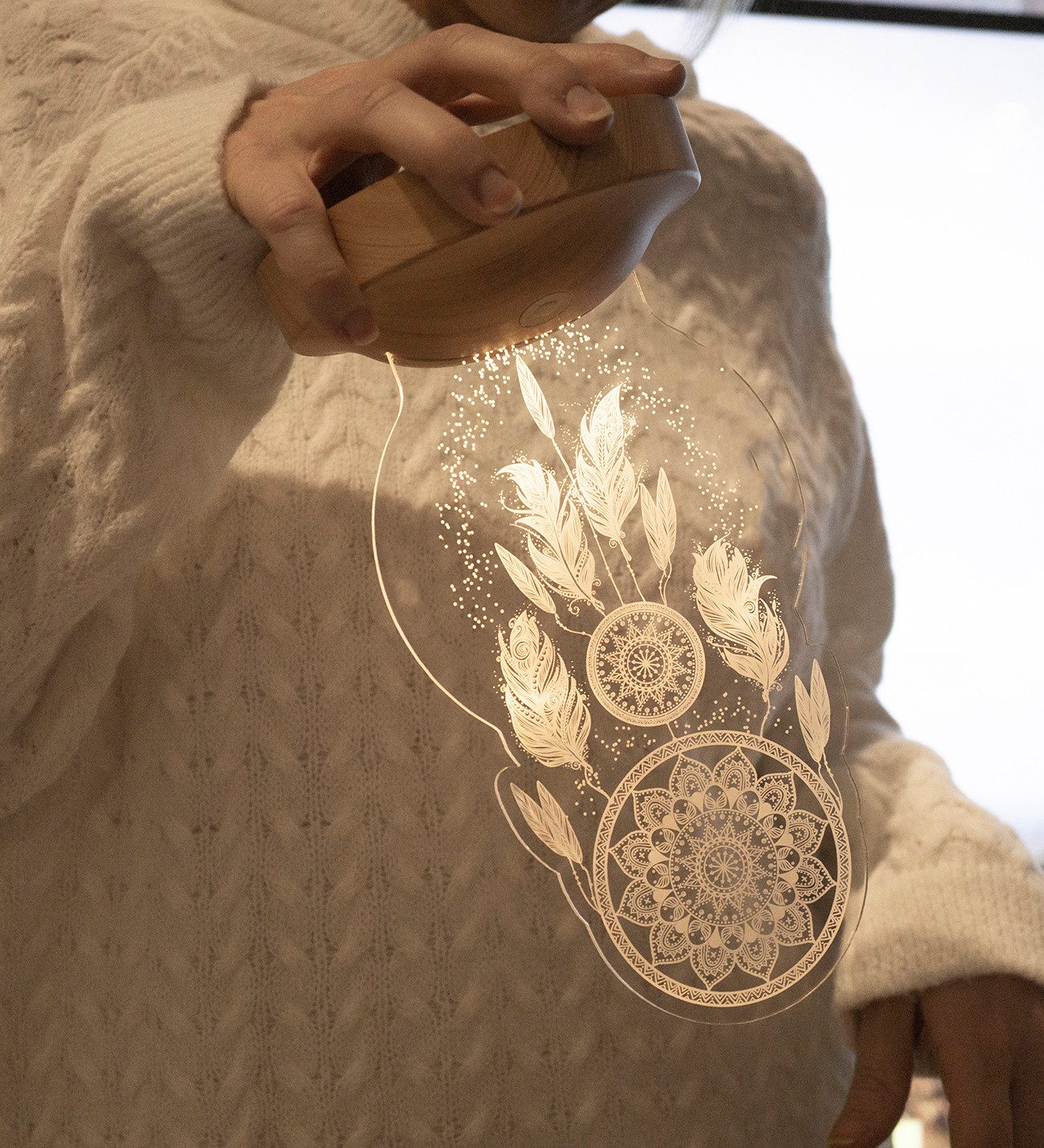 Geschenkelampe LED Nachttischlampe Traumfänger Dreamcatcher 3D UV Druck Nac günstig online kaufen