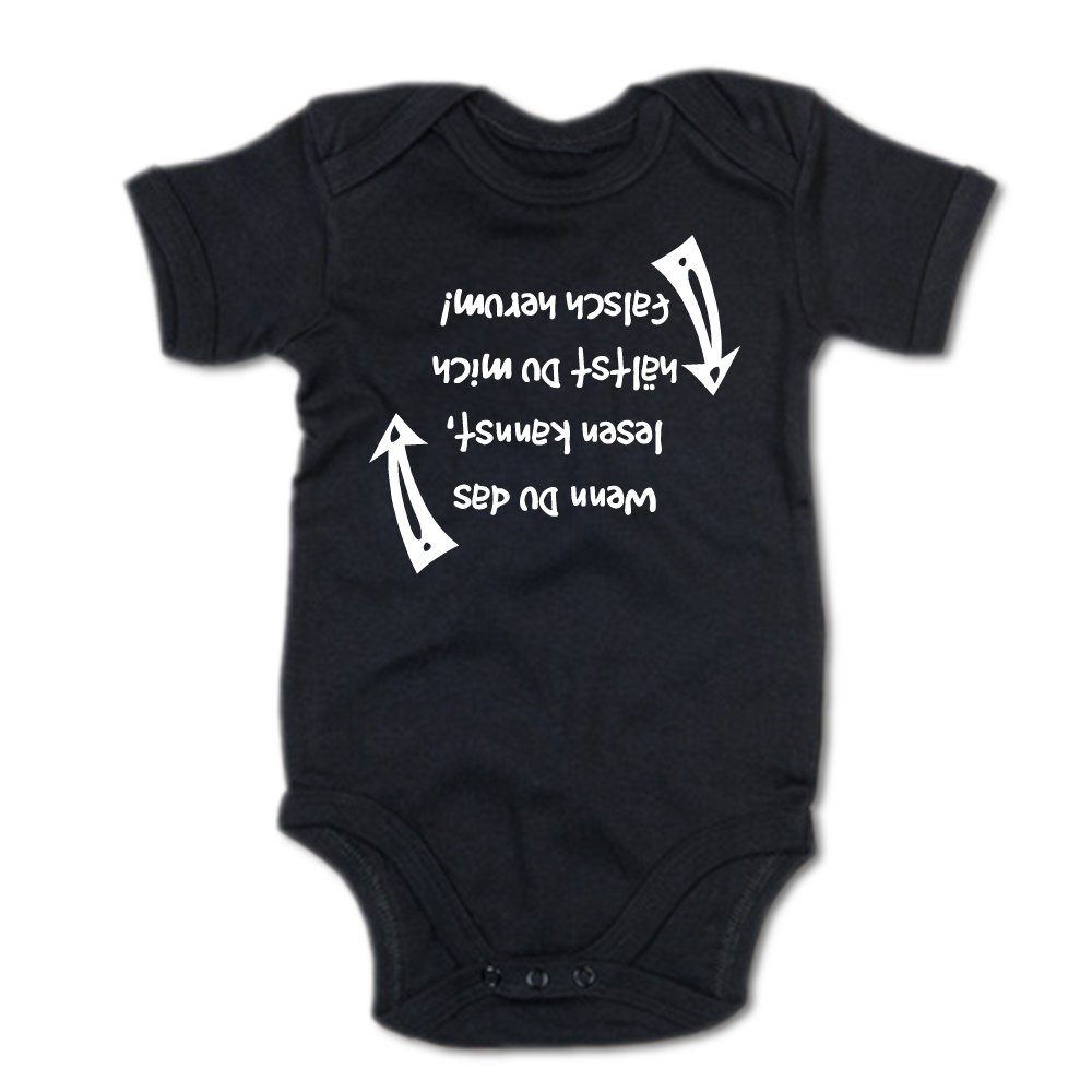 G-graphics Kurzarmbody Wenn Du das lesen kannst, hältst du mich falsch herum! Baby Body mit Spruch / Motiv / Aufdruck • als Geschenk