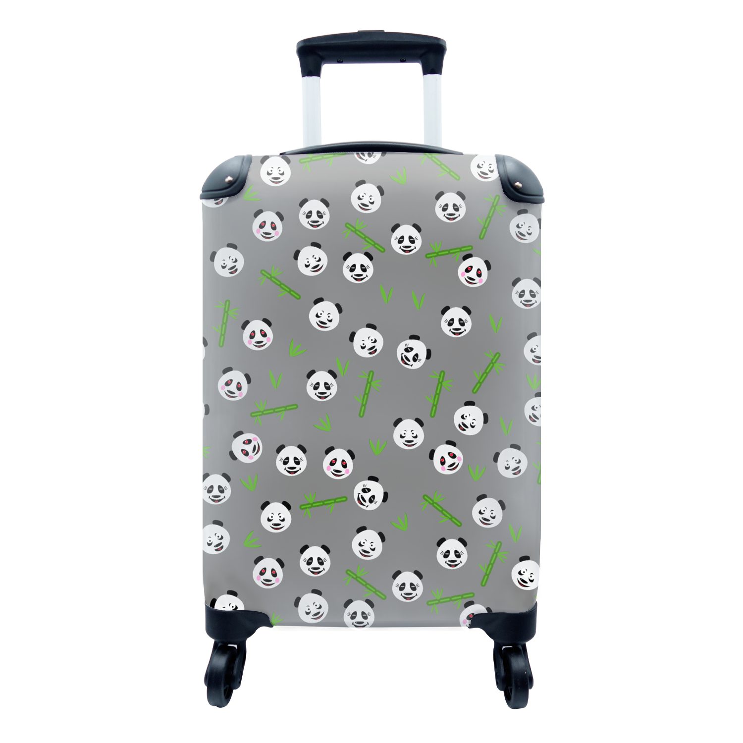 MuchoWow Handgepäckkoffer Panda - Bambus - Entwurf, 4 Rollen, Reisetasche mit rollen, Handgepäck für Ferien, Trolley, Reisekoffer