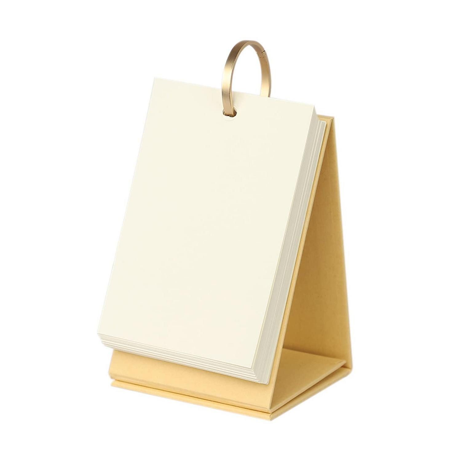 LuxusKollektion Notizheft Tischkalender Notizblock Loseblatt 14.5x9.8cm 180 Blatt Braun