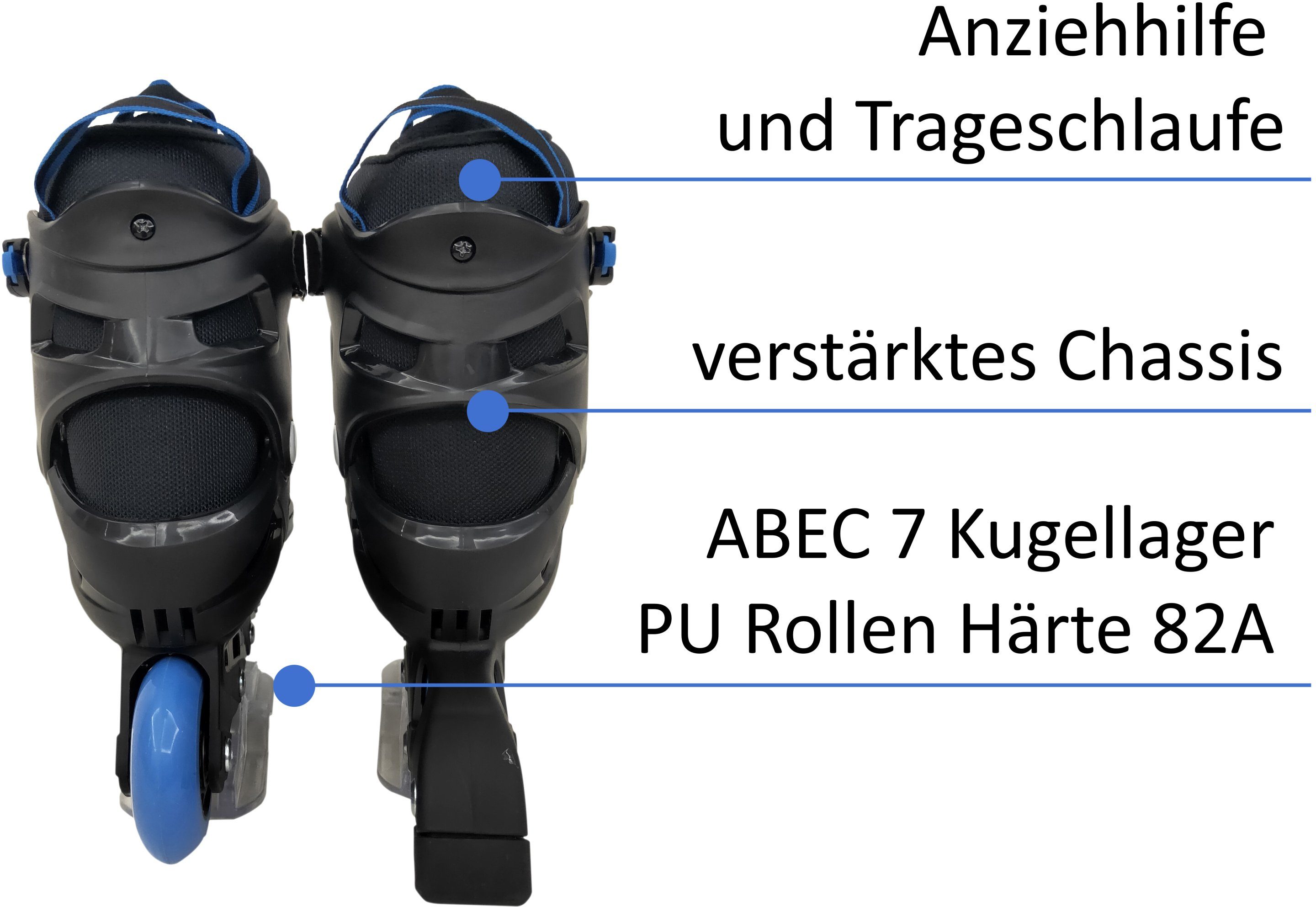 L.A. Sports Inlineskates Skate Inliner Softboot Größenverstellung Jugendliche Kinder