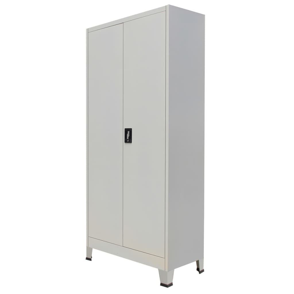 Grau Büroschrank mit (1-St) Aktenschrank Stahl vidaXL 90x40x180 cm 2 Türen