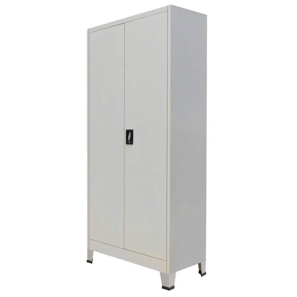 vidaXL Aktenschrank Büroschrank mit 2 Türen Stahl 90x40x180 cm Grau (1-St)