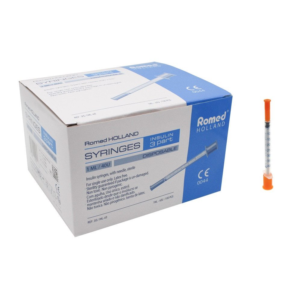 Romed Feindosierspritze Insulinspritzen U 40, steril, 40 I.E. auf 1 ml, (100-St) – Bild 2 von 2