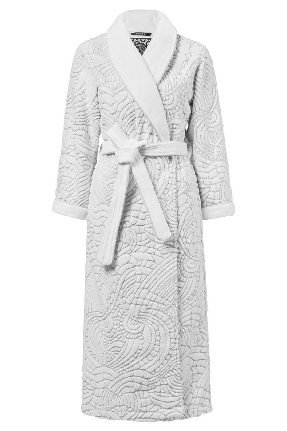 Beddinghouse Bademantel Dodo Pavone Bathrobe_White_UV_UV_M 1 Bademantel M, Gürtel, Bademantel Damen und Herren Morgenmantel Frottee