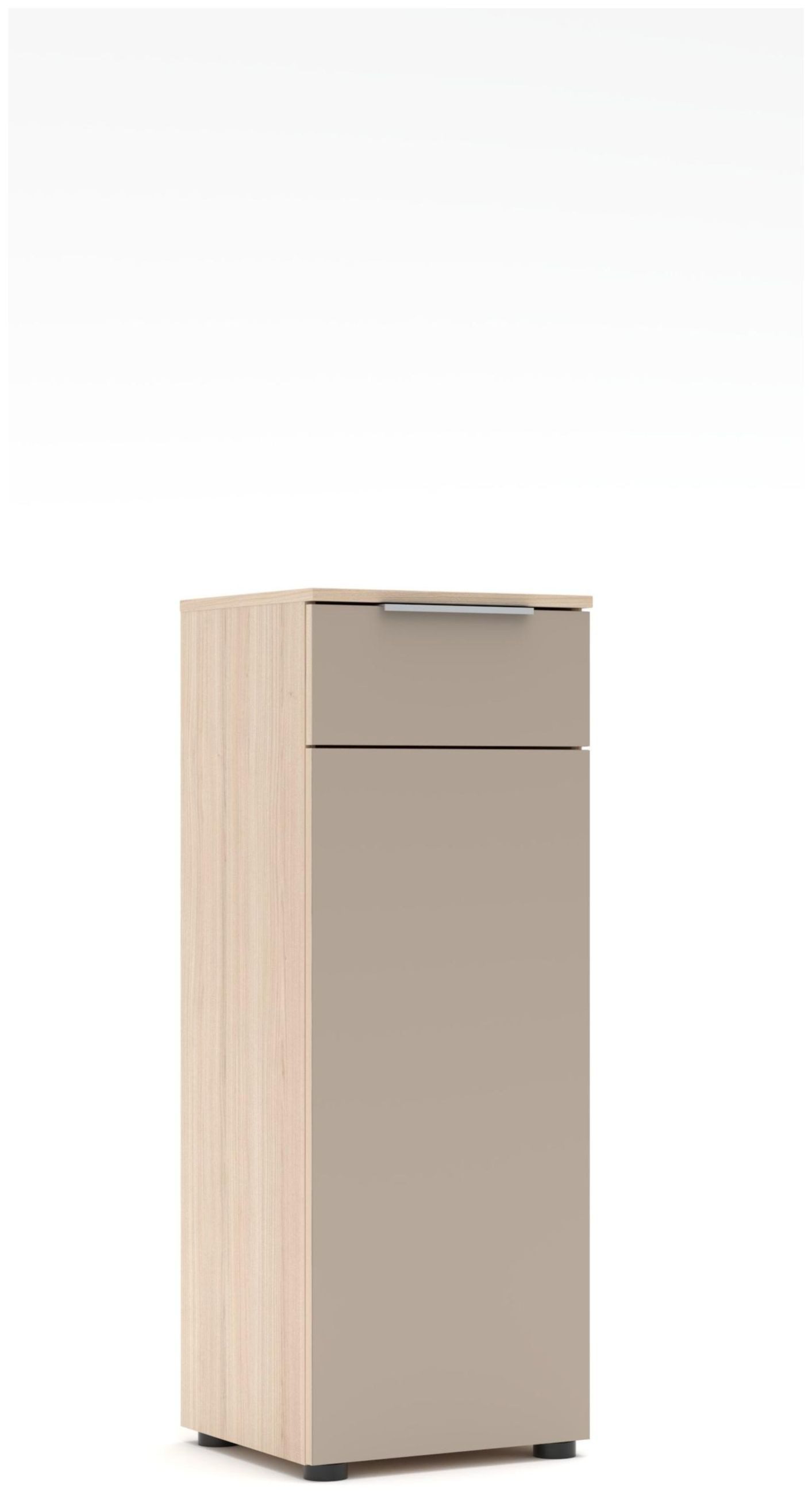 Innostyle Mehrzweckschrank Kompakter Büroschrank SANTORIN Riva Eiche & Glas Cashmere 110 cm