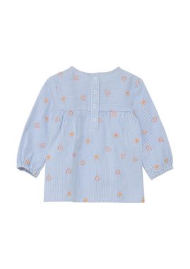 s.Oliver Langarmbluse Bluse mit All-over-Muster Raffung