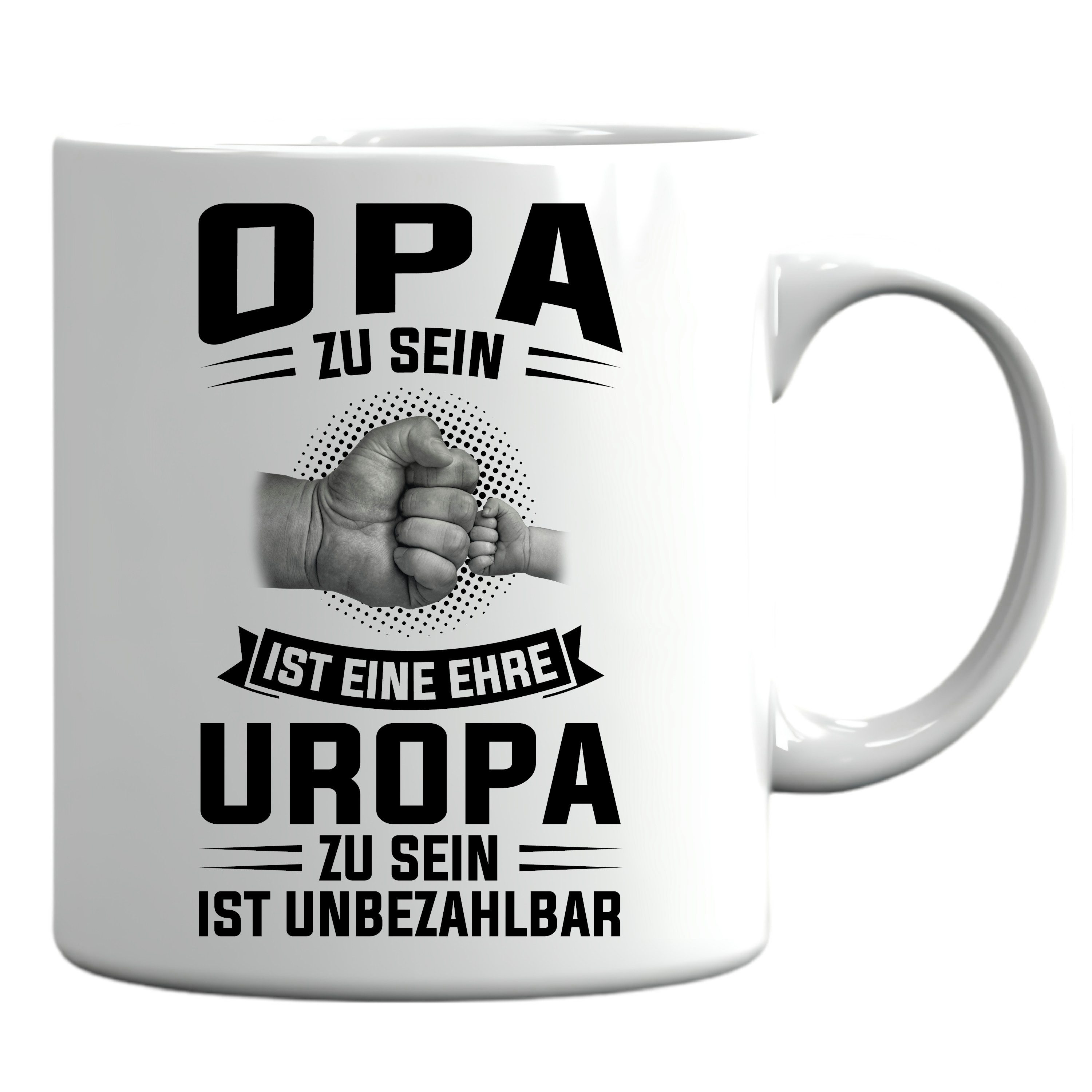 Printmacher Tasse Opa Tasse, Opa zu sein ist Ehre Uropa zu sein ist Unbezahlbar, Keramik
