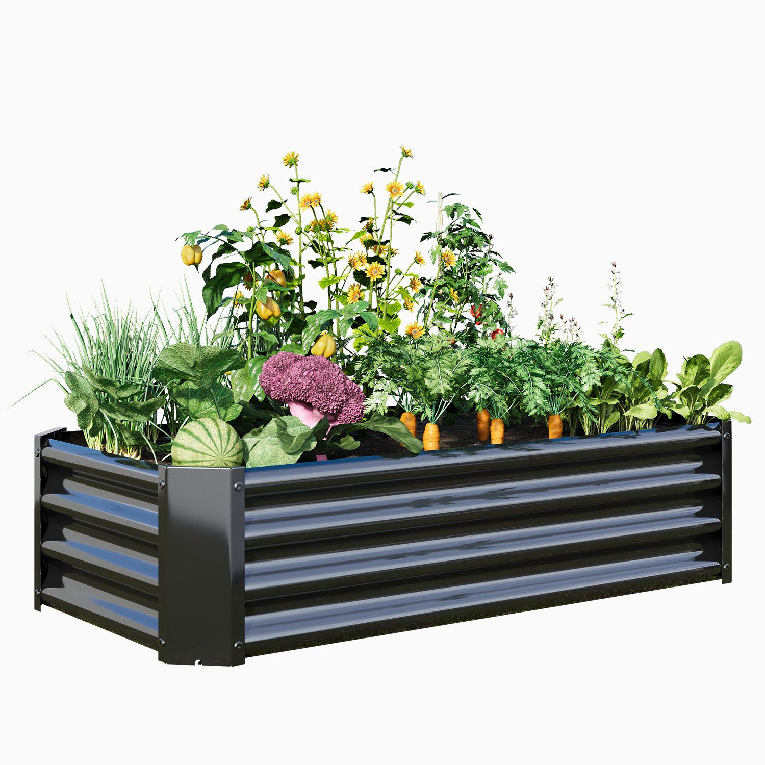 HOMERECOMMEND Hochbeet Quadratische Metall-Anbaukasten, Gartenbett (1 St), geeignet für den Anbau von Gemüse, Obst, Kräuter usw.