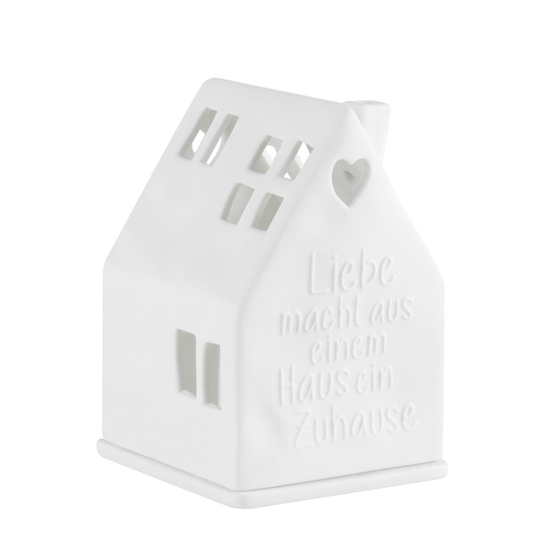 Räder Design Teelichthalter Lichthaus Liebe macht aus einem Haus Porzellan weiß matt H10,5cm (2 St)