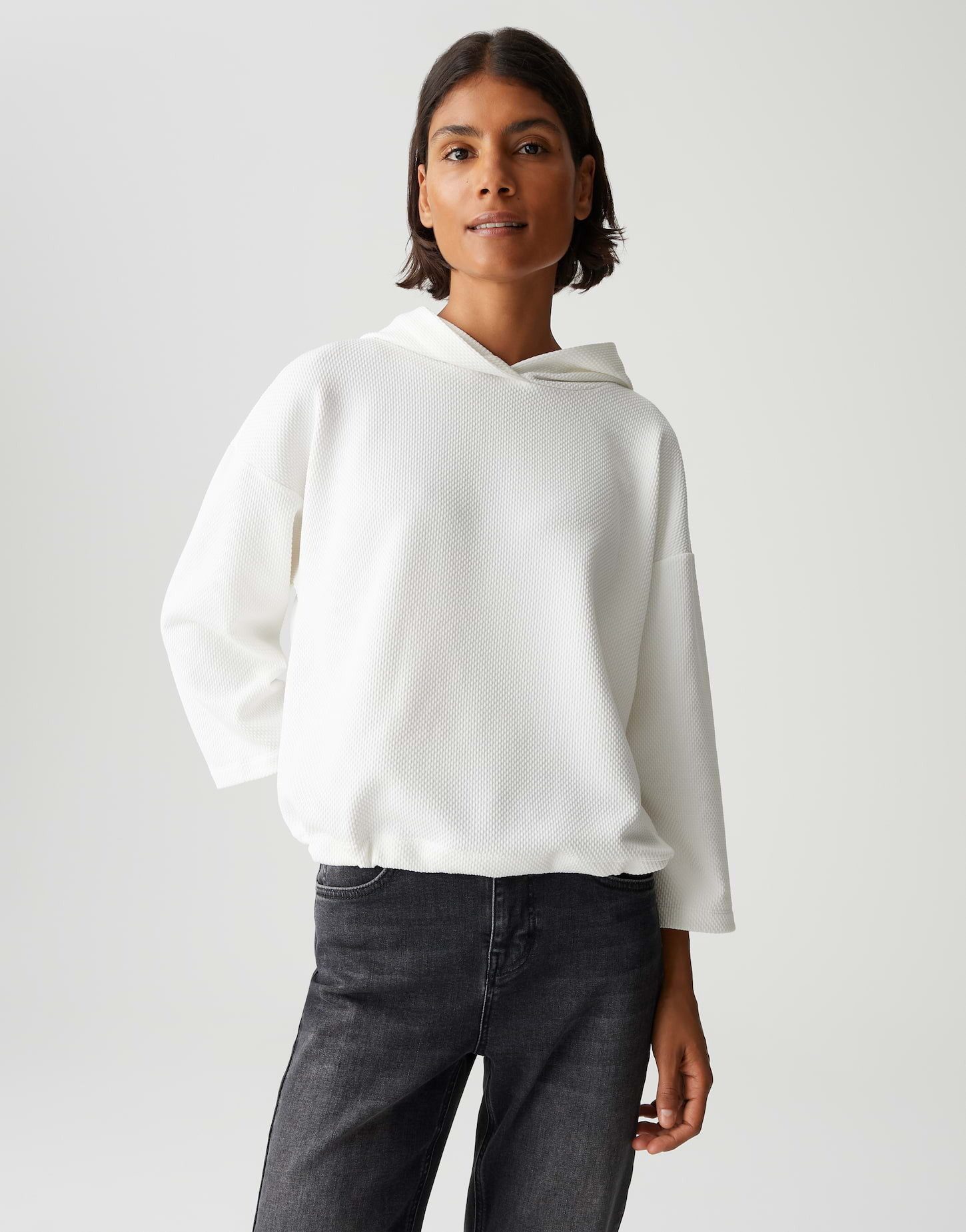 OPUS Hoodie GOLONJA aus Baumwoll Mix überschnittene Schulter mit 3/4 Arm, K günstig online kaufen