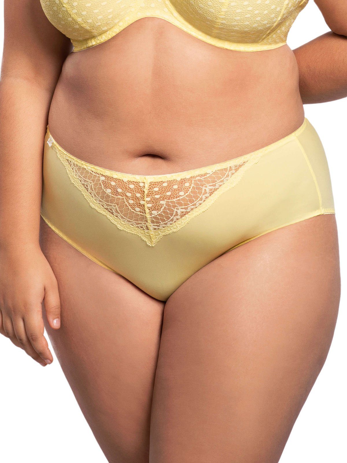 (Stück, Taillenslip Damen Josy Taillenslip Dessous 1-St) Zwickel lemon Ulla