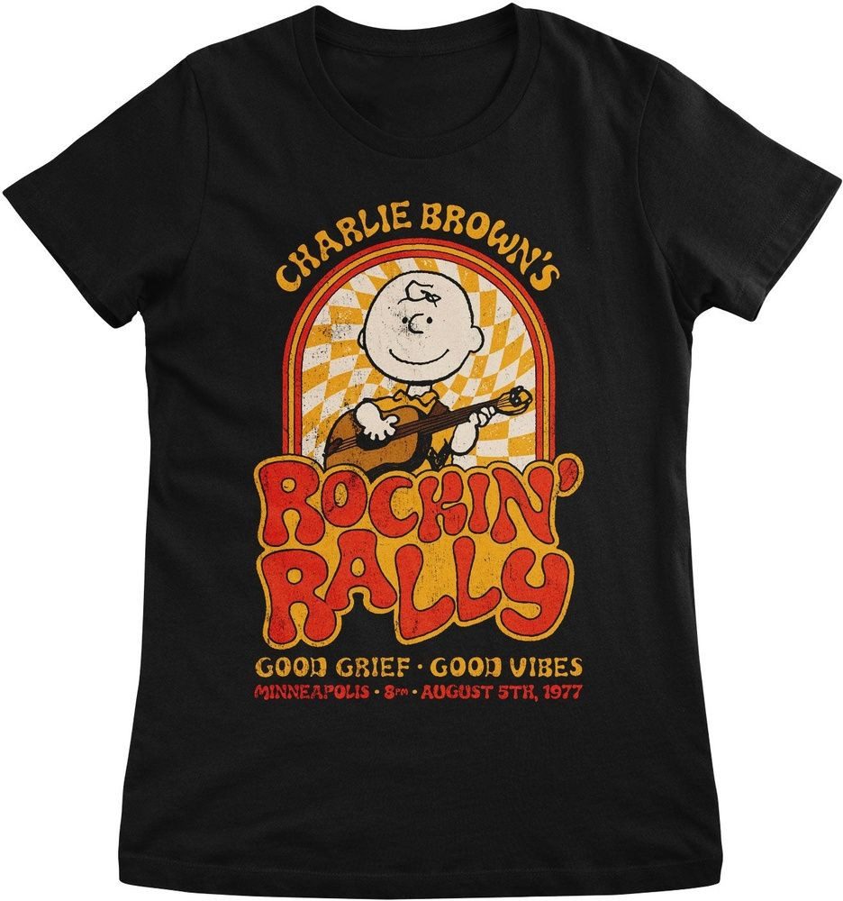 PEANUTS Worldwide LLC T-Shirt Charlie Browns Rockin Rally Girly Tee