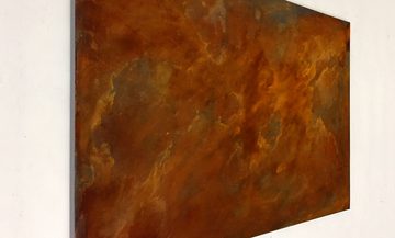 WandbilderXXL Gemälde Steel Industry 120 x 80 cm, Abstraktes Gemälde, handgemaltes Unikat mit echtem Rost