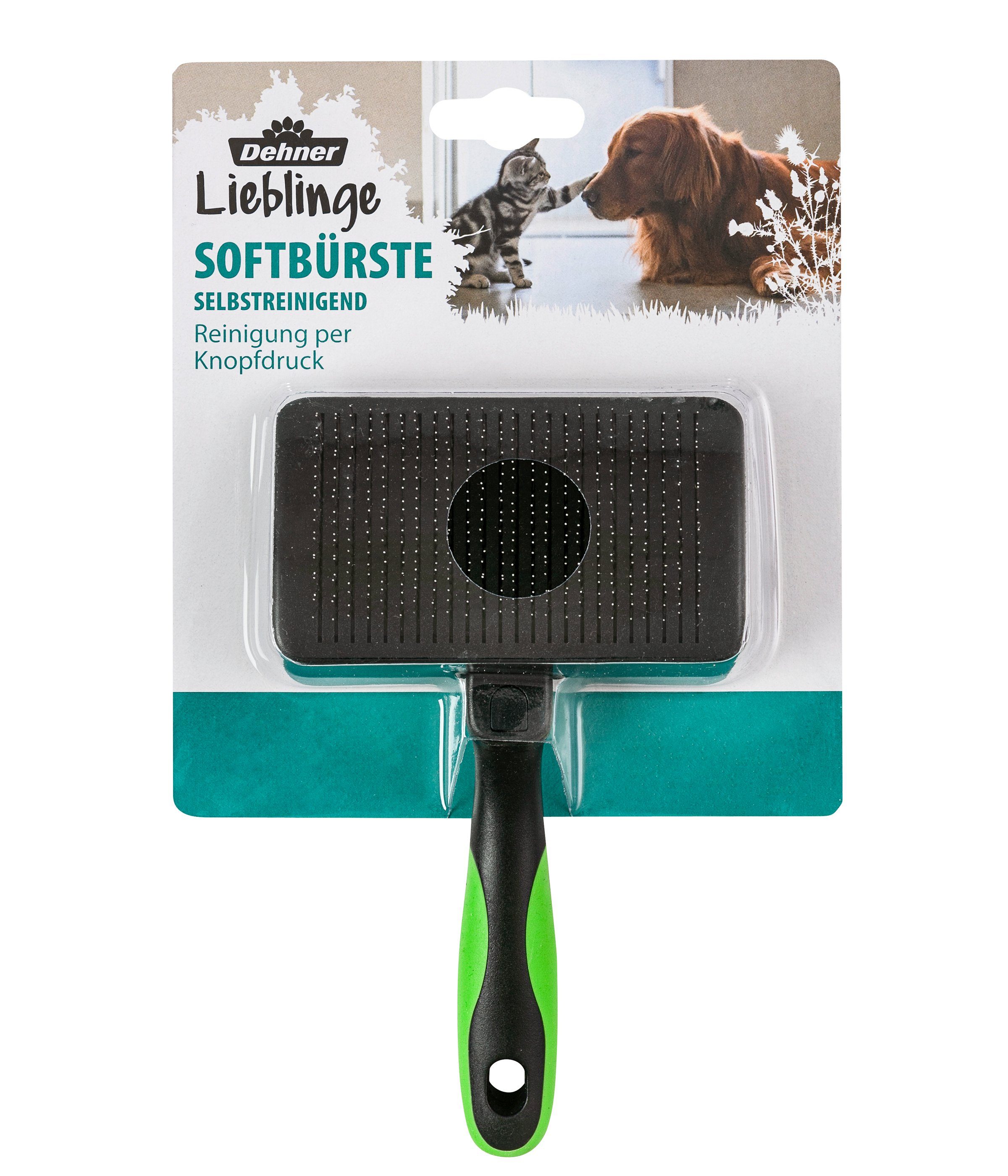 Fellbürste Hunde-/Katzenfellpflege, Softbürste, Kunststoff