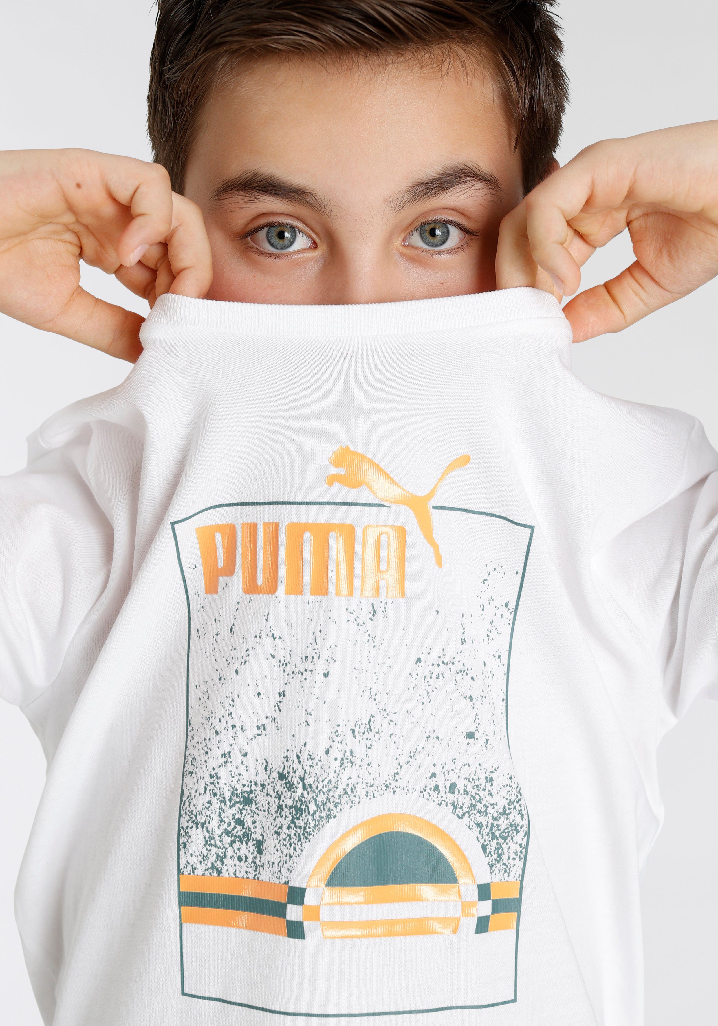 STREET T-Shirt B (Summe weiß Summer Tee ESS+ PUMA ART