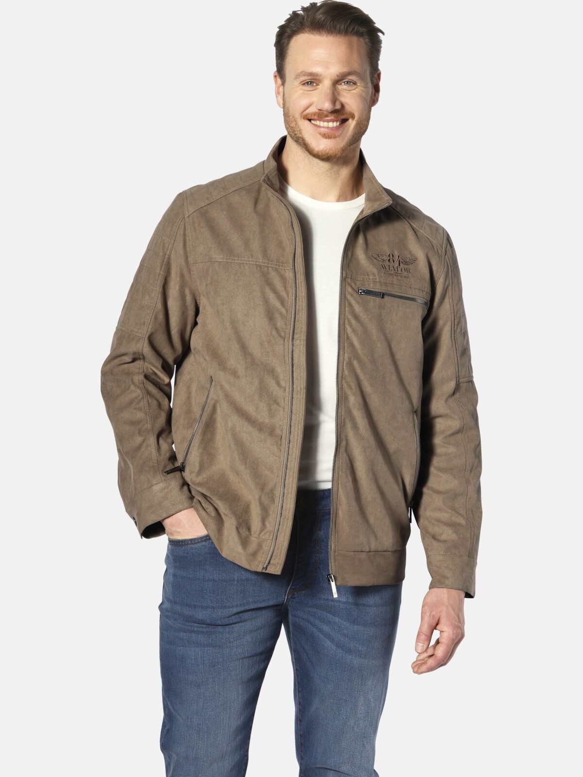 Jan Vanderstorm Lederjacke TORMAR mit Reißverschlusstaschen günstig online kaufen