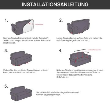 Sofabezug Sofahusse Stretch-Sofabezug aus Stoff 2/3/4 Sitzer Sofadecken, MULISOFT, Waschbar Sofaüberwurf Moderne Couchbezug Sofabezüge mit Armlehne