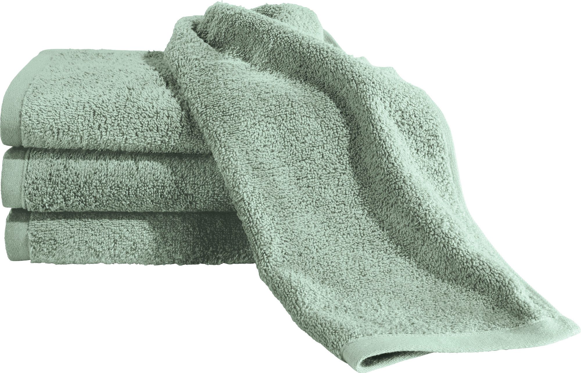 Erwin Müller Handtuch Set Gästetuch "Kronau" 4er-Pack, Frottier, Walk-Frottier Uni