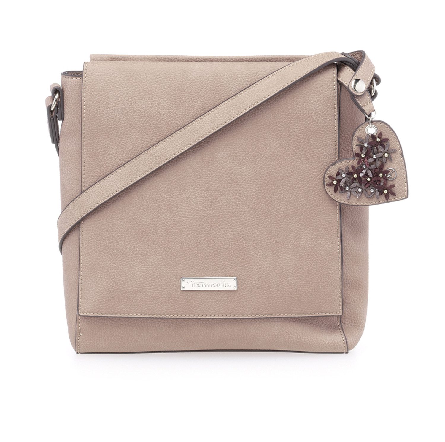 Tamaris Umhängetasche Milla (Set), Damen Crossbody Bag M, Umhängetasche, Herz-Anhänger