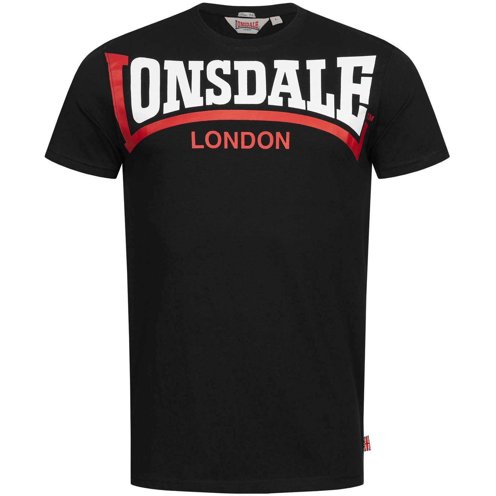 Lonsdale T-Shirt T-Shirt Slim Lonsdale schwarz (1-tlg) Creaton Fit