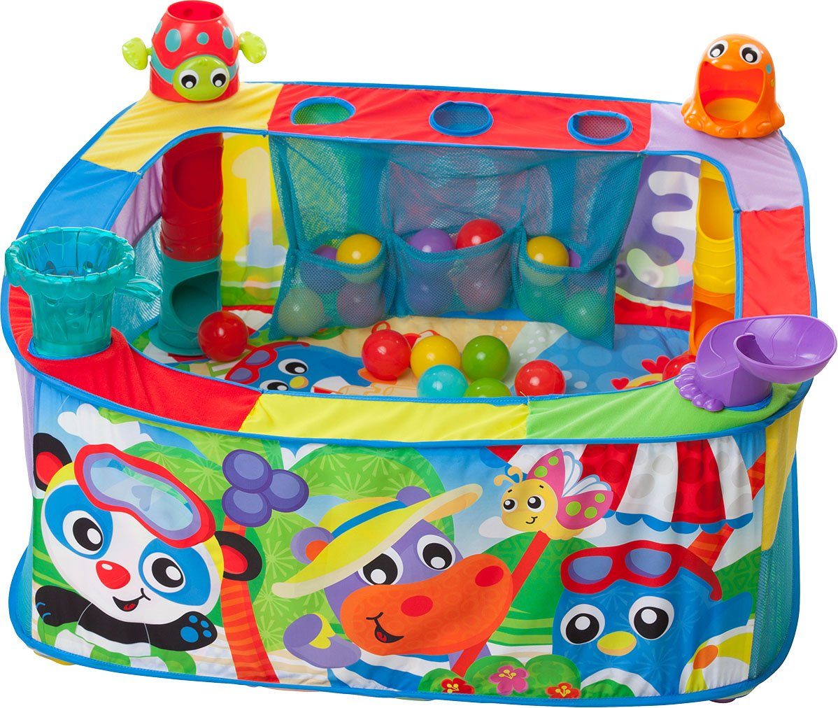 Playgro Bällebad Pop Up Baby, mit vier unterschiedlichen Aktionsstationen