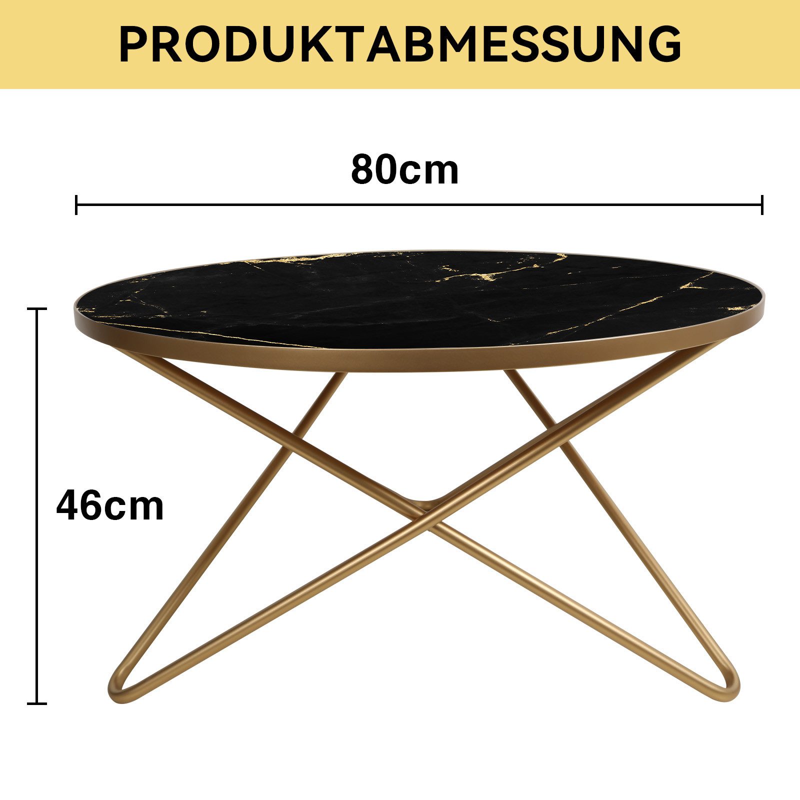HOLTICO Couchtisch Runder Beistelltisch Wohnzimmertisch Sofatisch günstig online kaufen